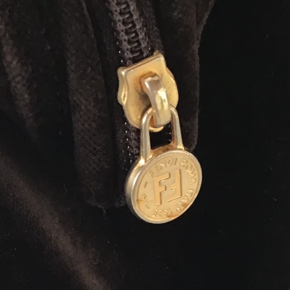 FENDI rare vintage handbag brown quilted velvet with gold handles - Picture 16 of 16